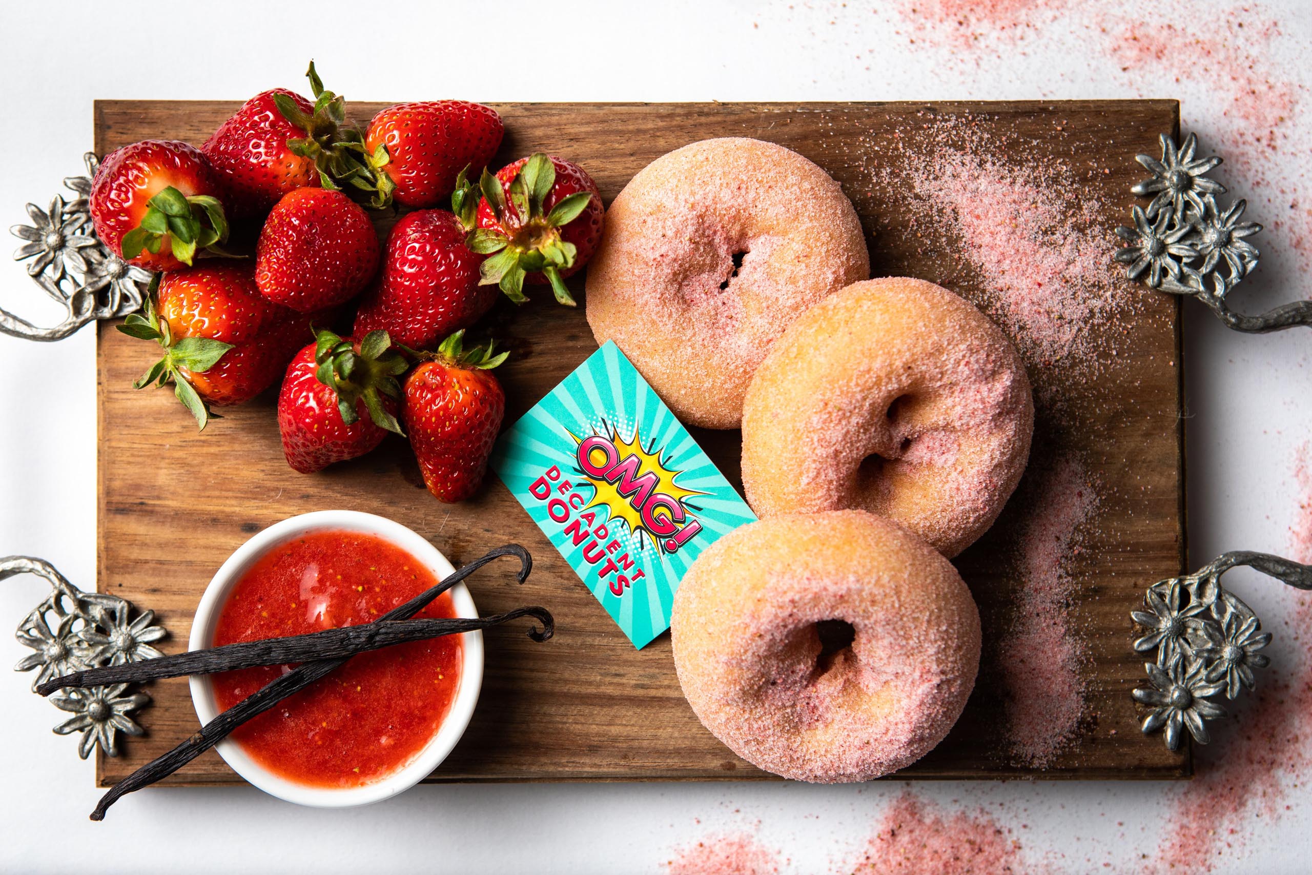 Donuts with strawberries