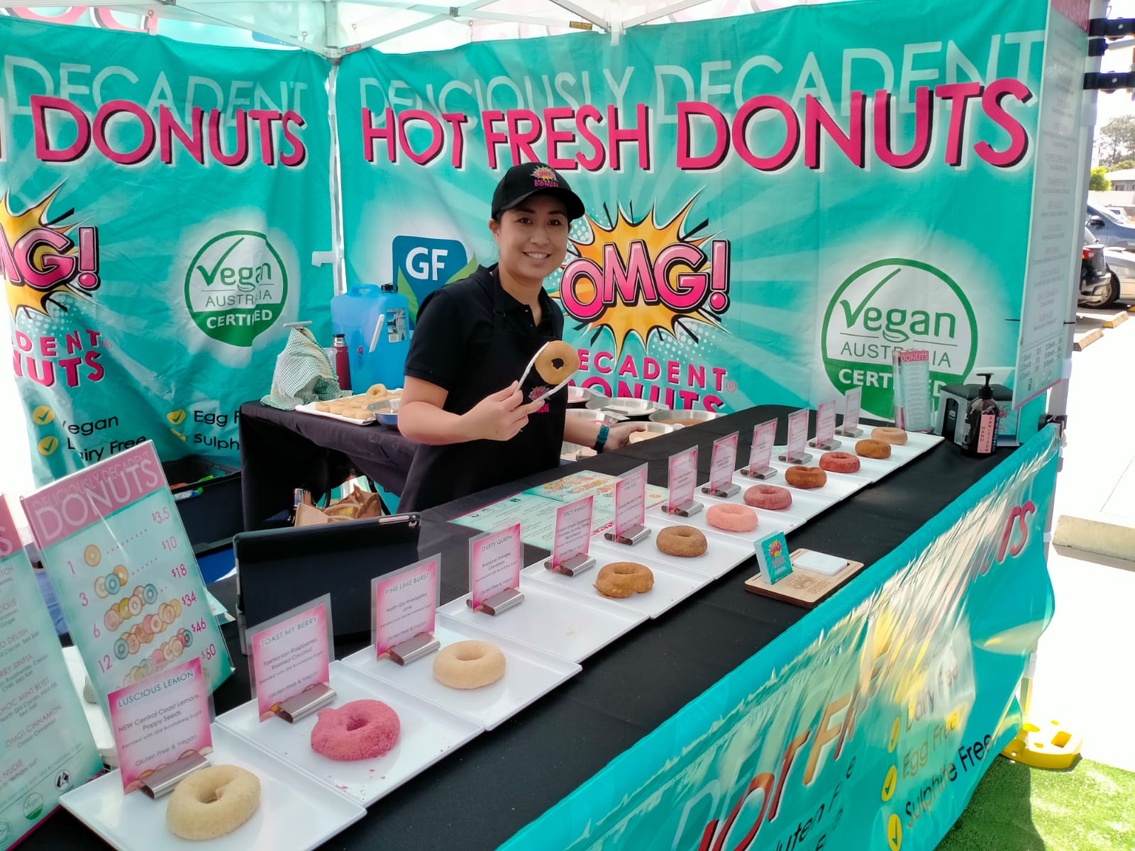 Hot Fresh Donuts that are Gluten free and Vegan - that everone can love!