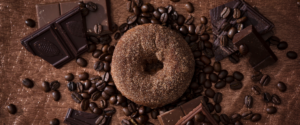Mocha Donut. Vegan, gluten free, coffee & chocolate donut